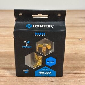 Raptor Mid Series R4BTWN Negative Battery Terminal 5/16 Wing Nut 24K Gold Plated